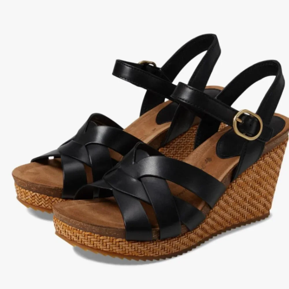 new Sofft Carlana Italian Leather Wedge Sandals  in box 268  492
